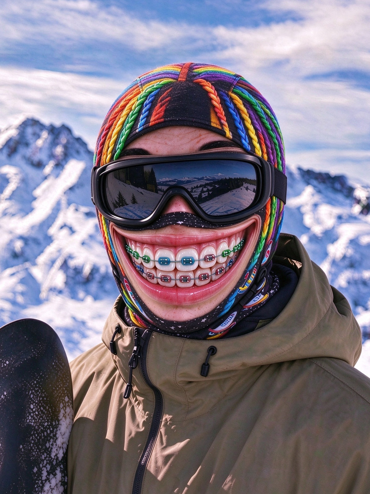Oceanlyte Funny Braces Smile Ski Mask