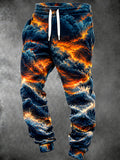 Oceanlyte Men's Graphic Ocean Waves And Sunset Sky Print Pants