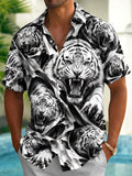 Oceanlyte Men's Hawaiian Pattern Print Short Sleeve Shirt with Chest Pocket