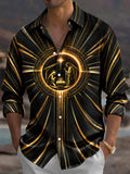 Oceanlyte Men's Nativity Scene With Star Of Bethlehem Print Long Sleeve Shirt with Chest Pocket