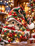 Oceanlyte Men's Printed Cute Kitten And Christmas Ornaments Print Hat
