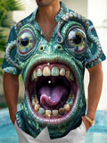 Oceanlyte Men's Graphic Octopus Monster Face Print Short Sleeve Shirt with Chest Pocket