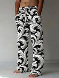 Oceanlyte Men's Printed Baroque Scrollwork And Acanthus Leaves Print Pants