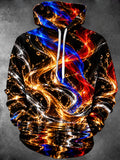 Oceanlyte Men's Abstract Swirling Liquid And Bubbles Print Long Sleeve Hoodie