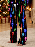Oceanlyte Men's Graphic Neon Christmas Ornaments And Trees Print Pants