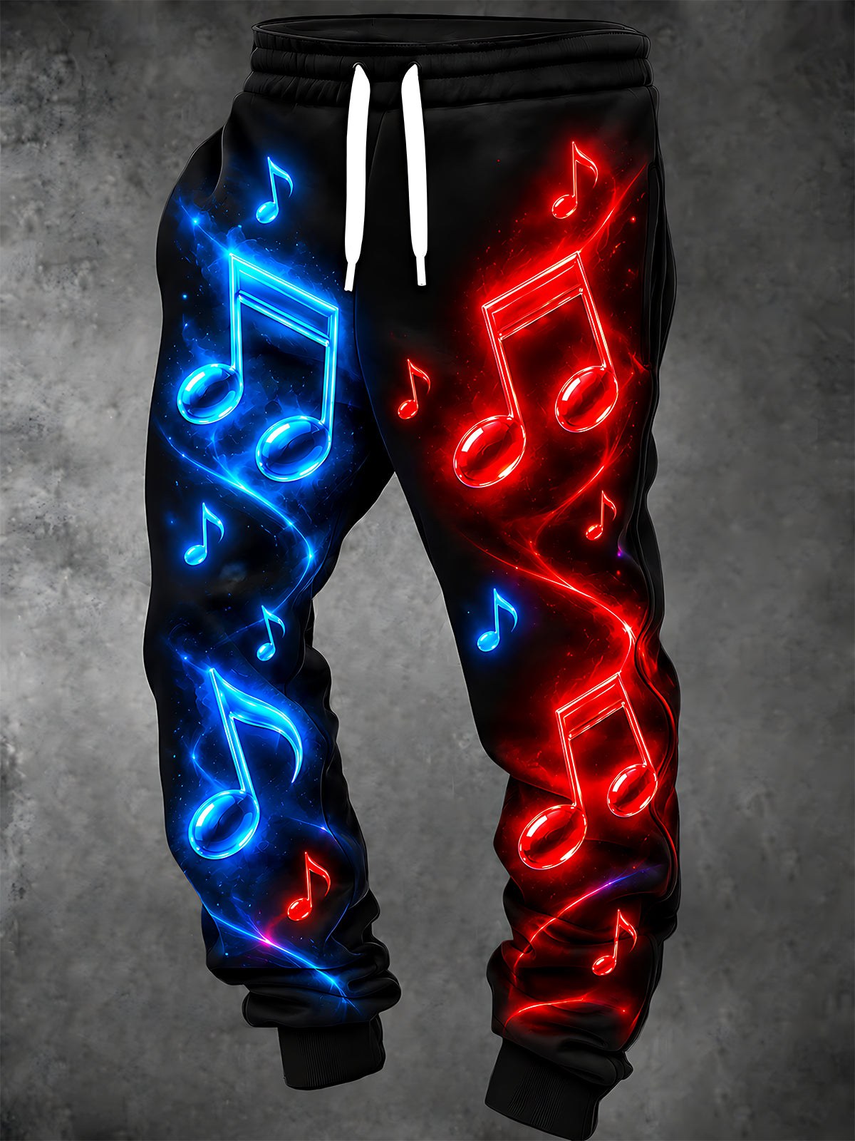 Oceanlyte Men's Graphic Neon Musical Notes Print Pants