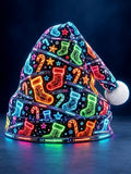Oceanlyte Men's Graphic Neon Christmas Stockings And Candy Canes Print Hat