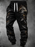 Oceanlyte Men's Graphic Eagle Head And Feathers Print Pants