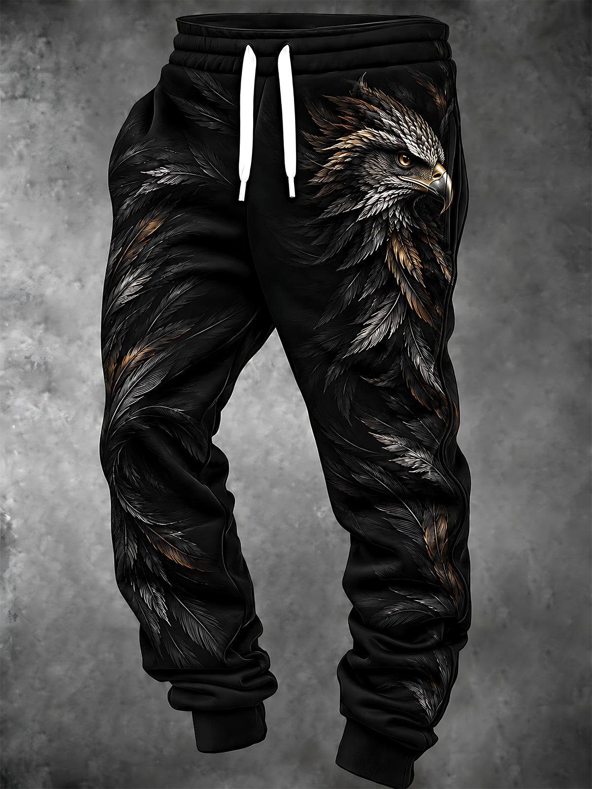 Oceanlyte Men's Graphic Eagle Head And Feathers Print Pants