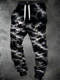 Oceanlyte Men's Graphic Mountain Landscape With Lightning Storm Print Pants