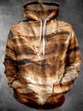 Oceanlyte Men's Patterned Layered Rock Texture Print Long Sleeve Hoodie