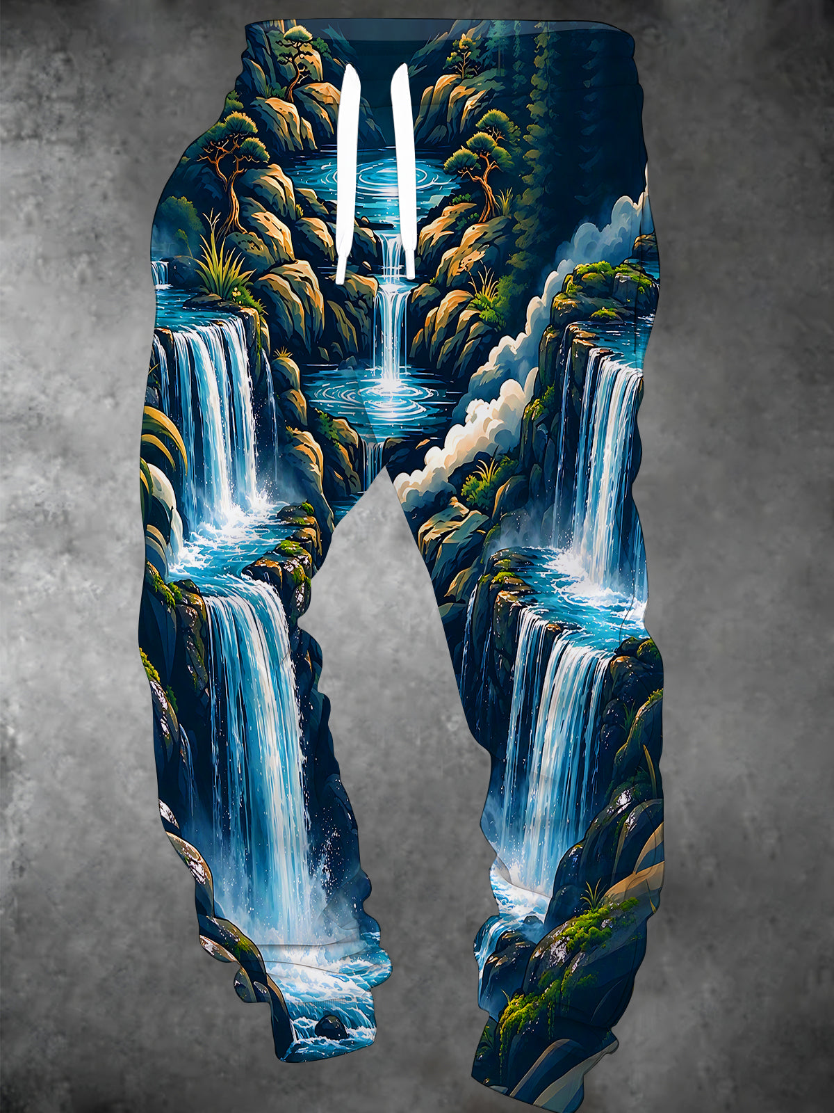 Oceanlyte Men's Printed Mountain Waterfall Landscape Print Pants