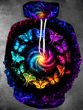 Oceanlyte Men's Long Sleeve Hoodie - Colorful Butterflies And Moths In Galaxy Print
