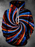 Oceanlyte Men's Abstract Abstract Swirling Light Trails Print Long Sleeve Hoodie