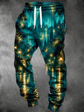 Oceanlyte Men's Pants - Night Scene Cityscape With Street Lamps And Water Reflections Print