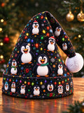 Oceanlyte Men's Cute Penguins With Christmas Lights And Snowflakes Print Hat