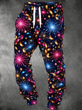 Oceanlyte Men's Graphic Fireworks And Confetti Print Pants