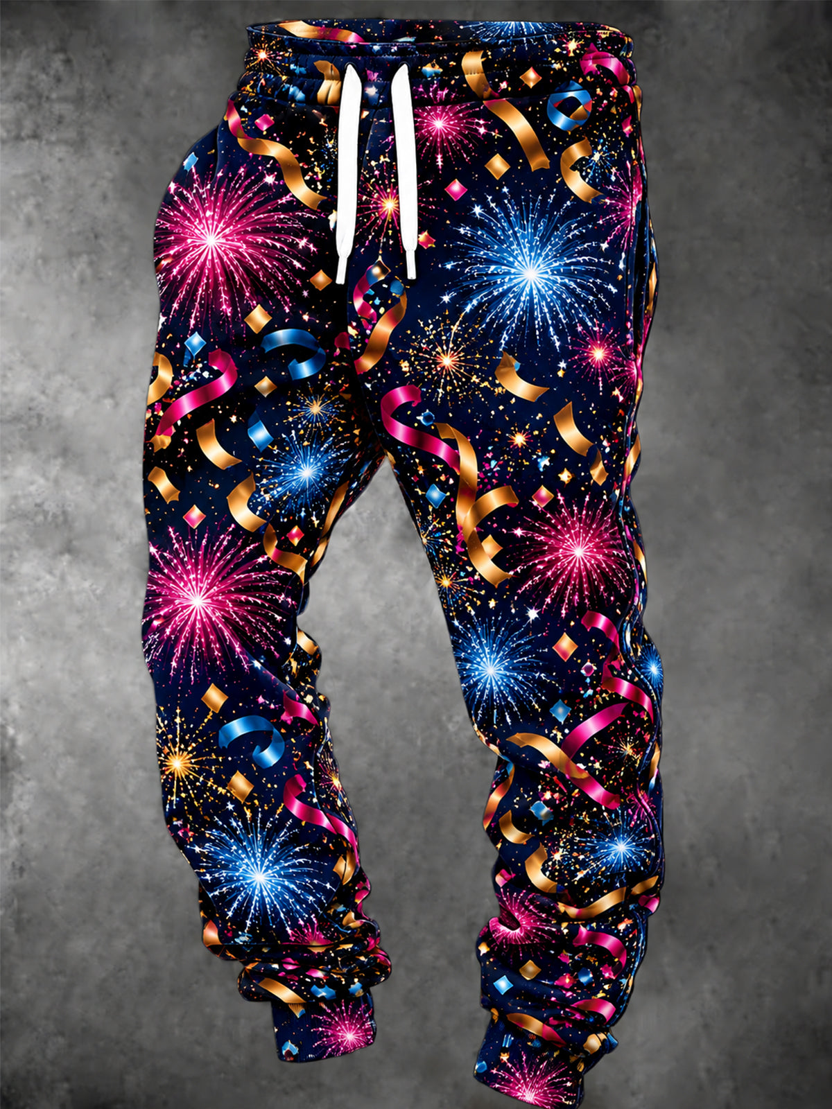 Oceanlyte Men's Graphic Fireworks And Confetti Print Pants