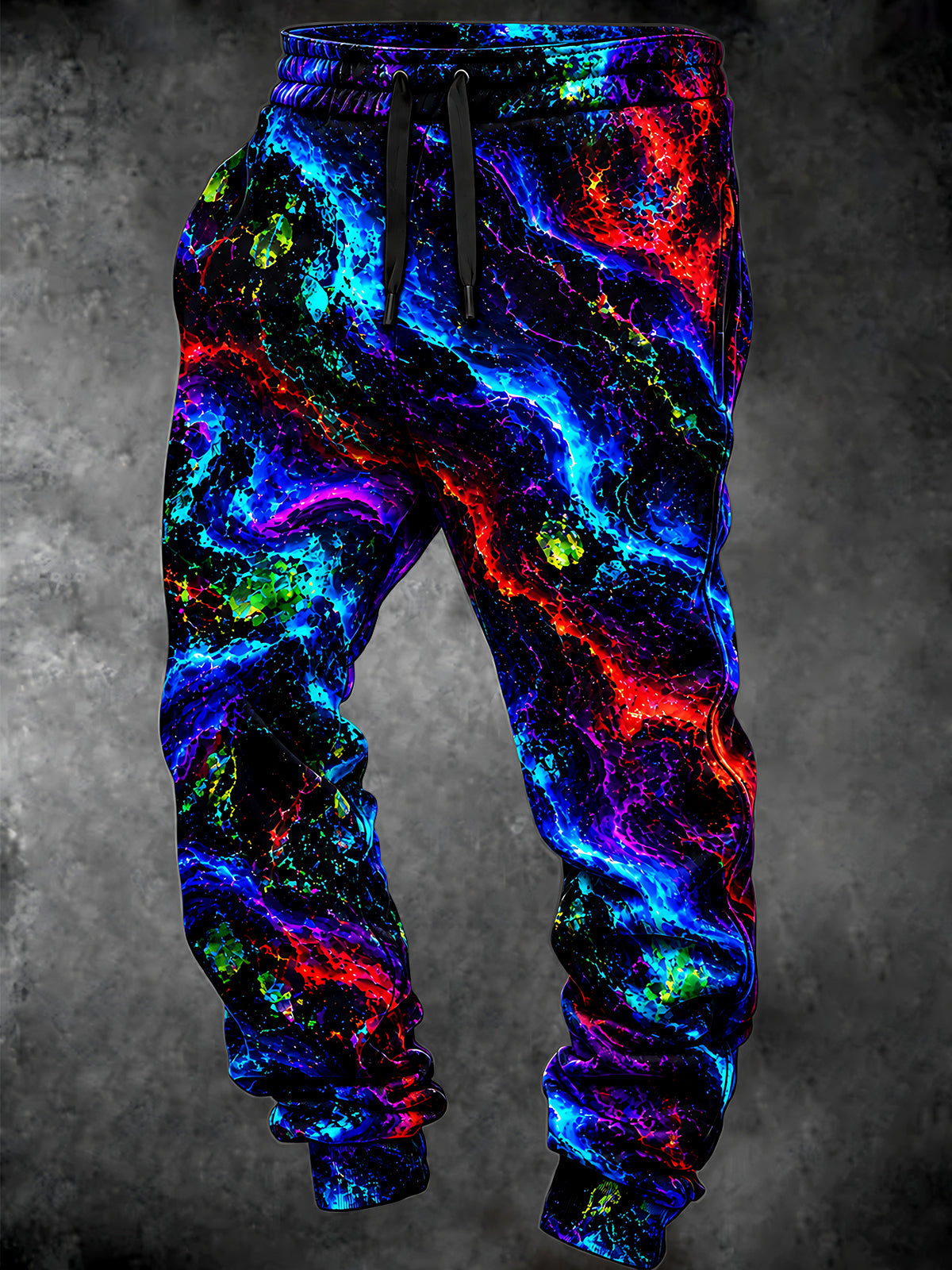 Oceanlyte Men's Abstract Neon Abstract Liquid Marble Print Pants