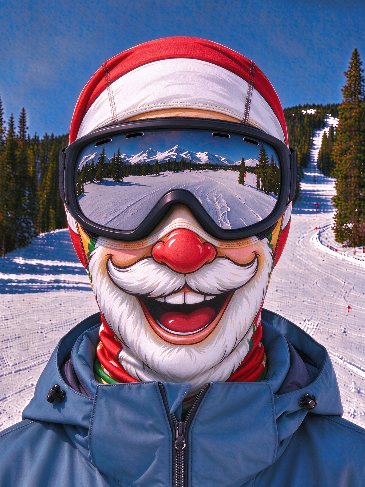 Oceanlyte Funny Skier With Santa Claus Face Ski Mask