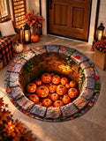 Oceanlyte Halloween Pumpkin Well 3D Round Area Rug