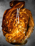 Oceanlyte Men's Abstract Amber Bubbles And Swirls Print Long Sleeve Hoodie