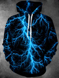 Oceanlyte Men's Graphic Blue Lightning Bolts Print Long Sleeve Hoodie