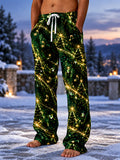 Oceanlyte Men's Printed Christmas Trees And Musical Notes Print Pants