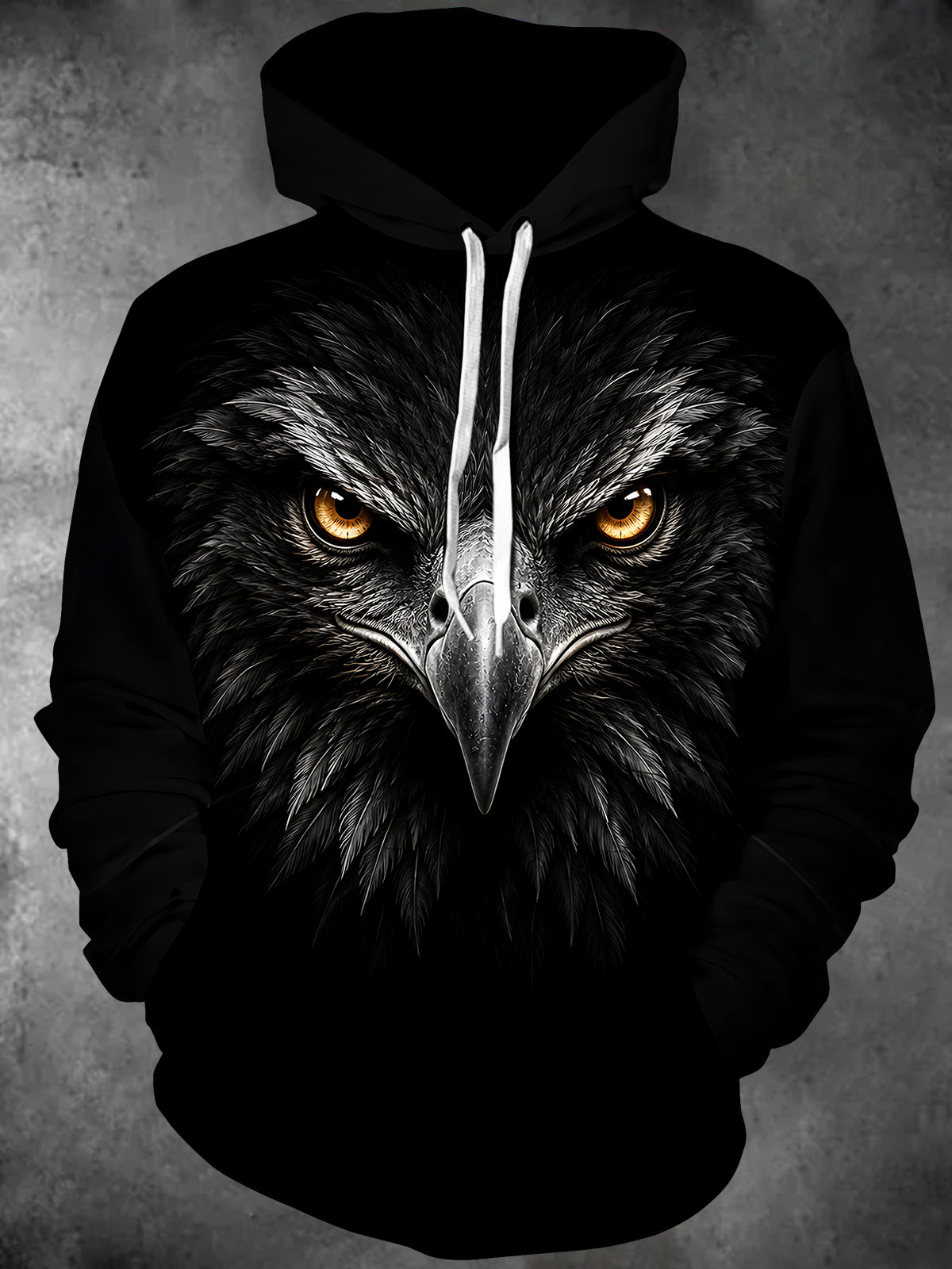 Oceanlyte Men's Graphic Dark Eagle Face Print Long Sleeve Hoodie