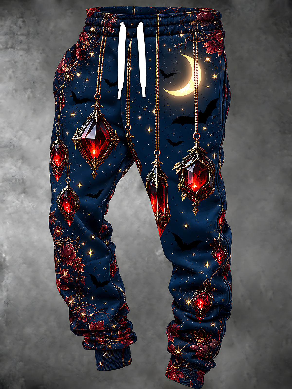 Oceanlyte Men's Graphic Hanging Ruby Pendants And Bats Print Pants