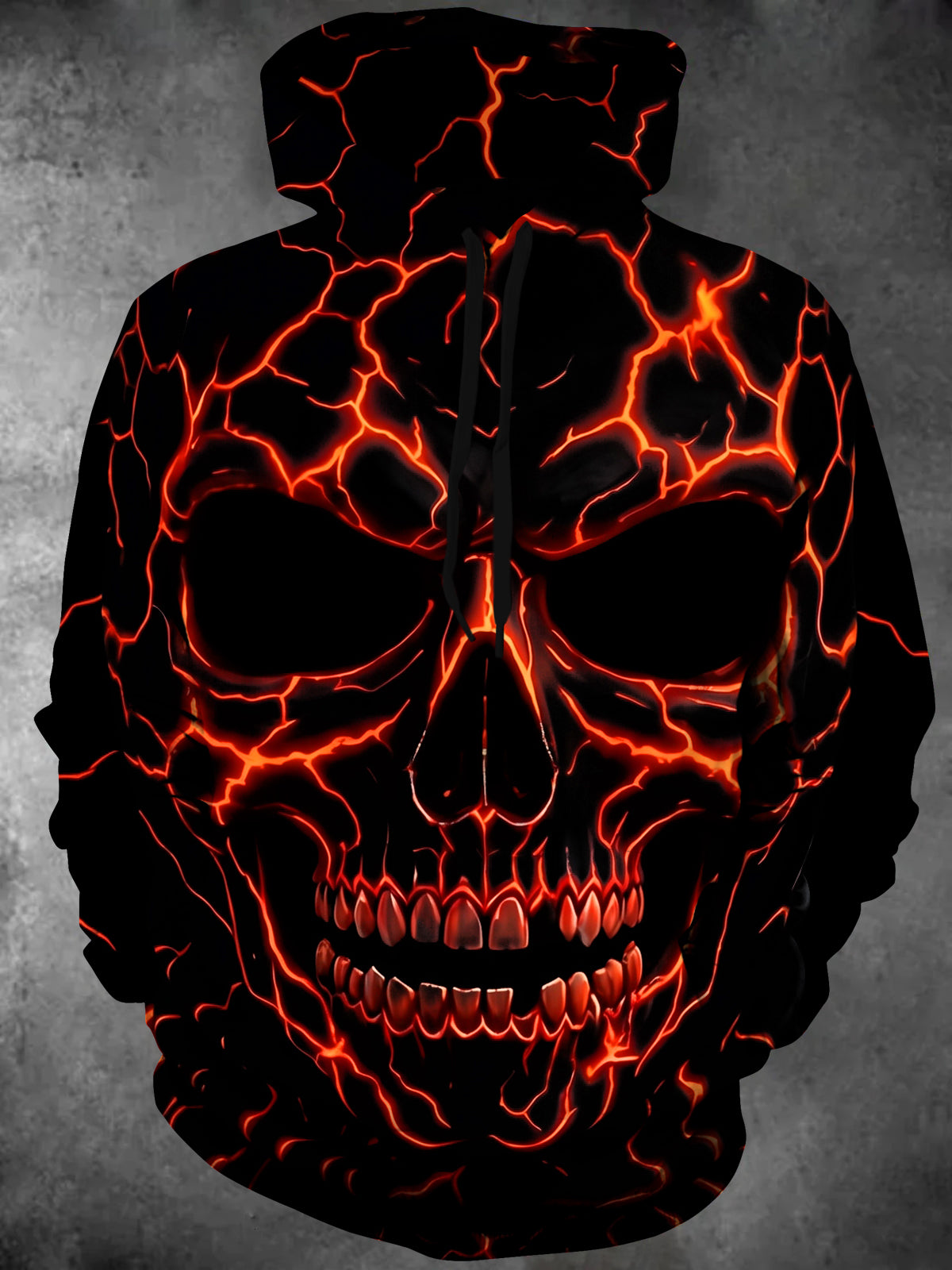 Oceanlyte Men's Graphic Lava Skull Print Long Sleeve Hoodie