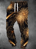Oceanlyte Men's Graphic Golden Fireworks Print Pants