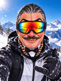 Oceanlyte Funny Gentleman With Big Mustache Ski Selfie Ski Mask