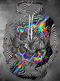 Oceanlyte Men's Long Sleeve Hoodie - Lionfish With Psychedelic Rainbow Splash Print