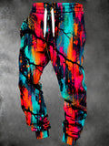 Oceanlyte Men's Tie Dye Abstract Tie Dye Paint Splatter And Drips Print Pants