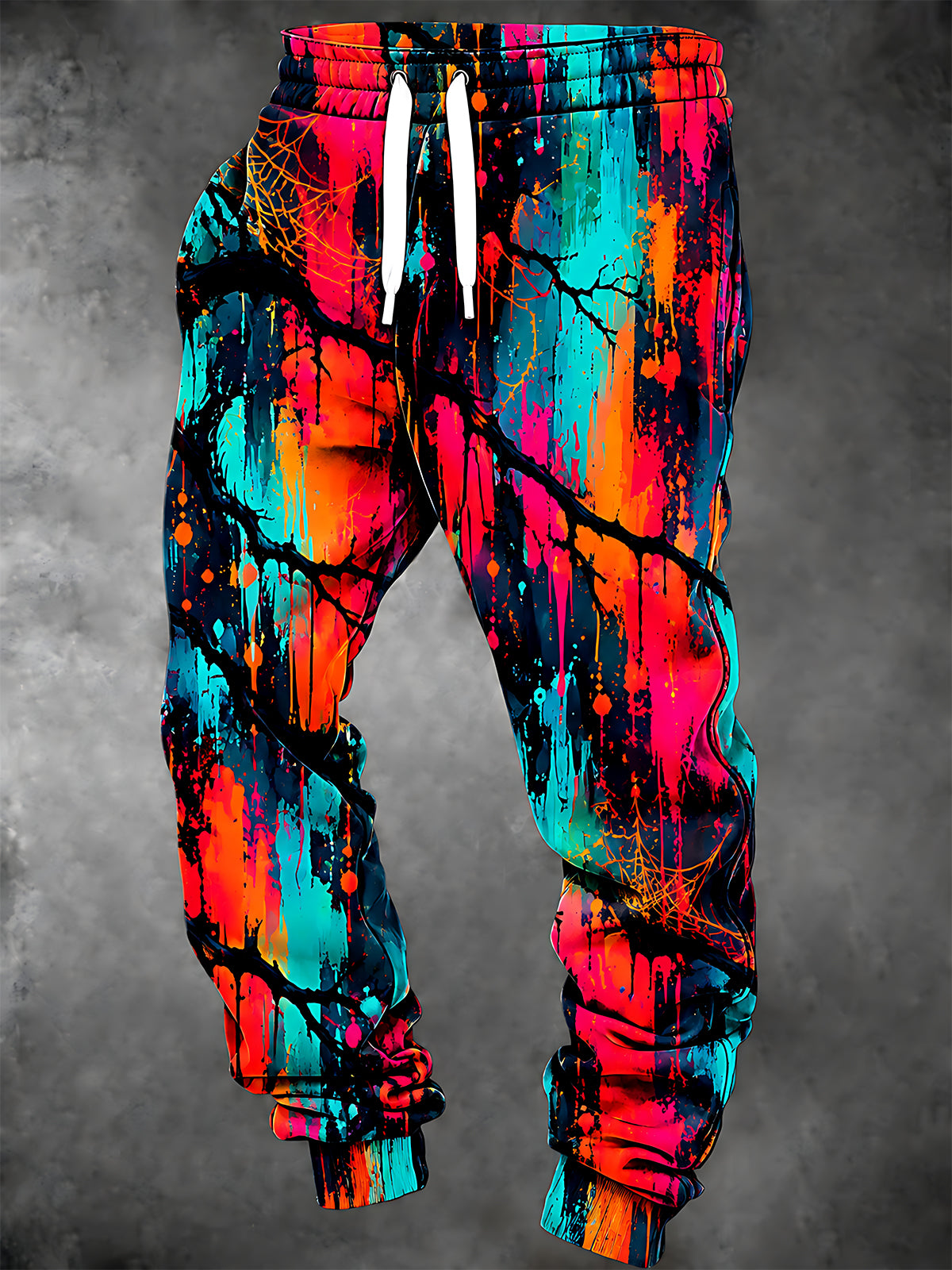 Oceanlyte Men's Tie Dye Abstract Tie Dye Paint Splatter And Drips Print Pants