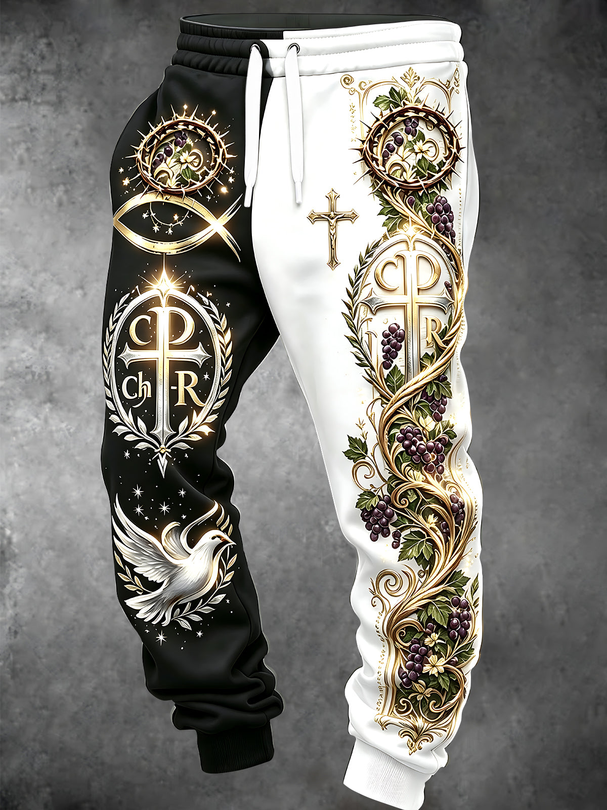 Oceanlyte Men's Graphic Religious Symbols And Dove Print Pants