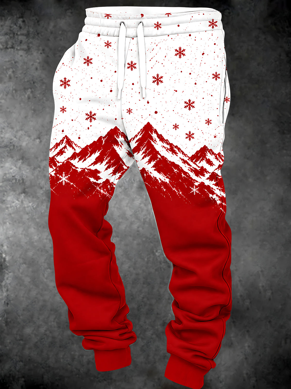 Oceanlyte Men's Snowy Mountains And Snowflakes Print Pants
