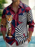 Oceanlyte Men's Graphic Pattern Print Long Sleeve Shirt with Chest Pocket