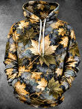 Oceanlyte Men's Printed Maple Leaves Print Long Sleeve Hoodie