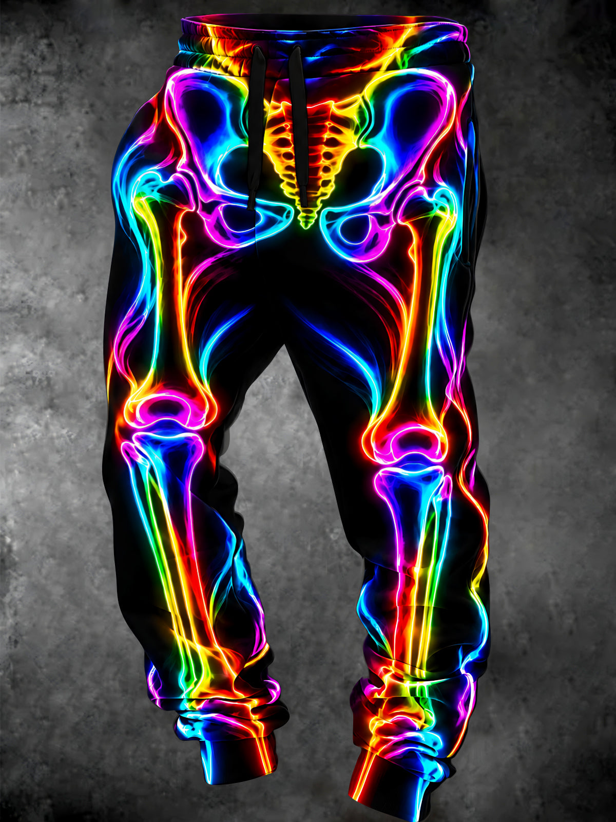 Oceanlyte Men's Graphic Neon Rainbow Skeleton Print Pants