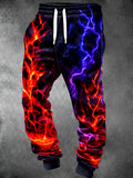 Oceanlyte Men's Graphic Abstract Lava And Lightning Pattern Pants