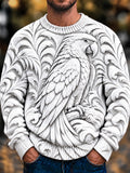 Oceanlyte Men's 3D Parrot With Ornate Leafy Patterns Print Long Sleeve Sweater