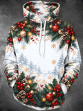 Oceanlyte Men's Christmas Ornaments And Pine Cones Print Long Sleeve Hoodie
