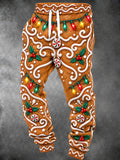 Oceanlyte Men's Printed Gingerbread Cookie With Icing Swirls Print Pants
