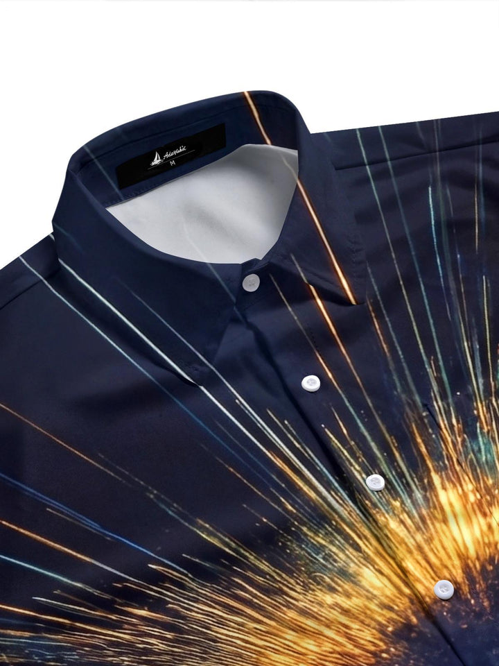 Dark Starlight Cloudscape Men's Pocket Short Sleeve Shirts