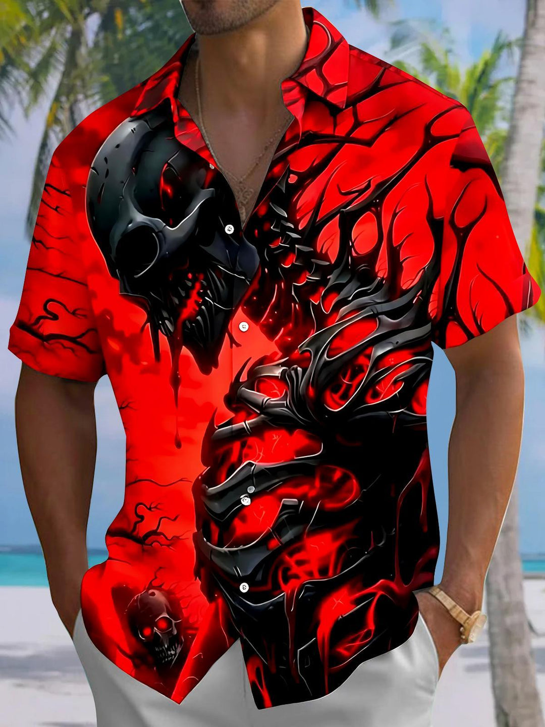 Dark Skull Men's Pocket Short Sleeve Shirts