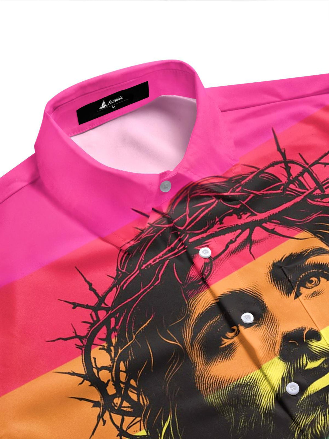 Jesus Print Men's Pocket Short Sleeve Shirts