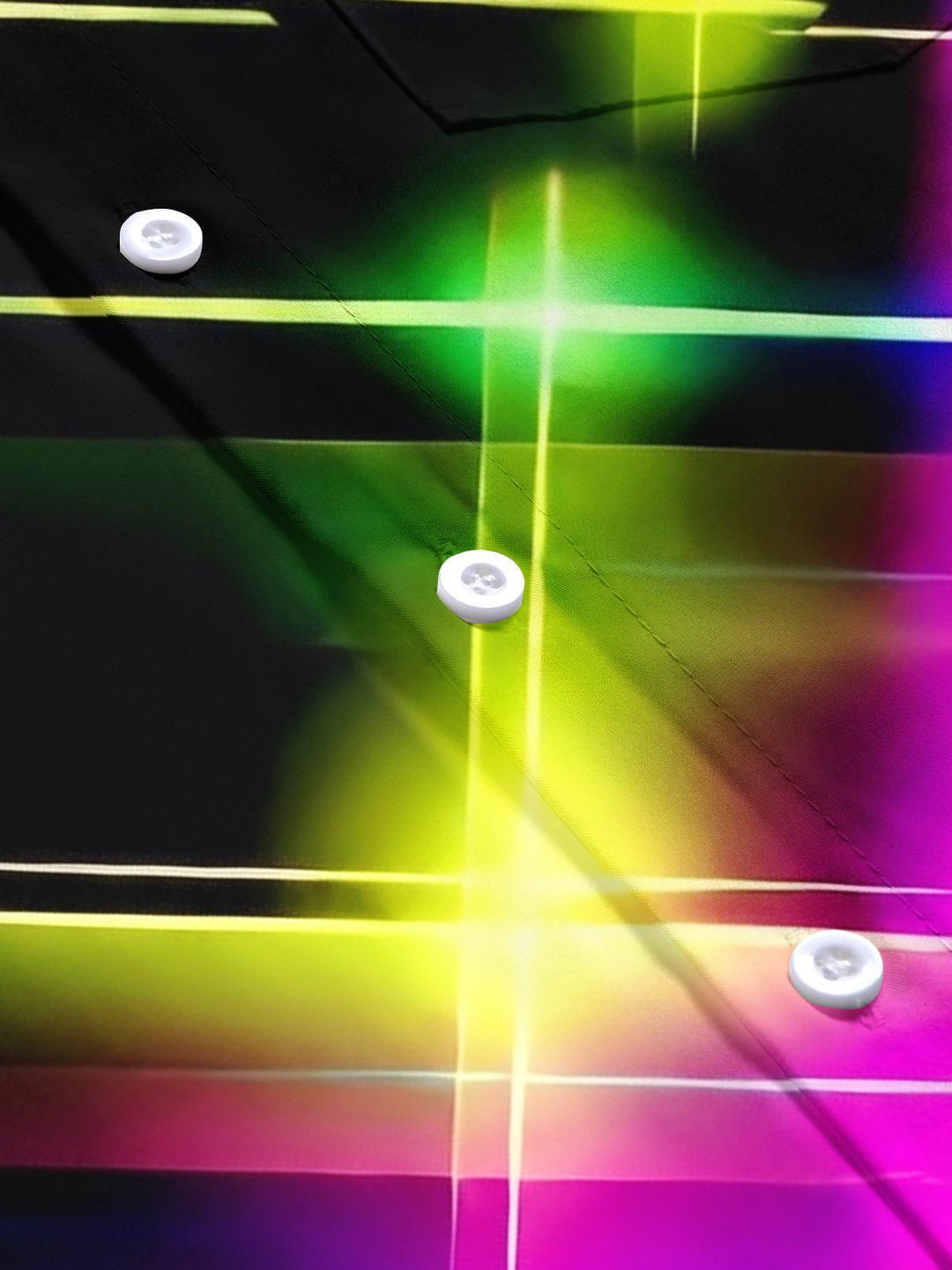 Neon Colorful Light Grid Men's Pocket Short Sleeve Shirts
