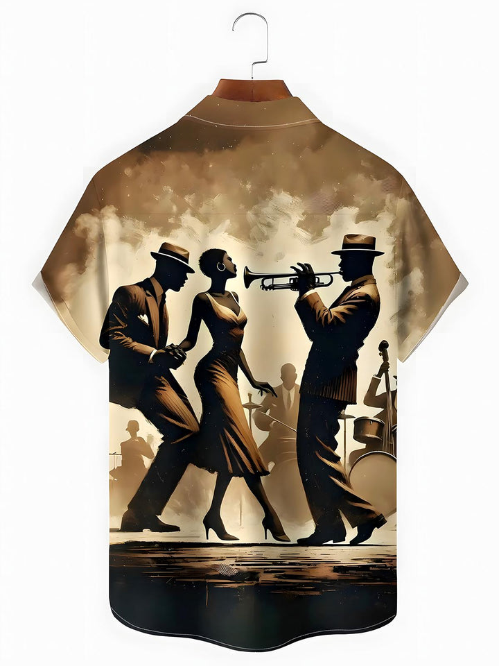 Music Concert Men's Pocket Short Sleeve Shirts